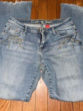 Vanilla Star Light Blue Bootcut Jeans with Gold Embellishment